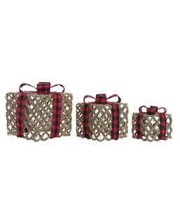 Presentlåda DKD Home Decor Jul Jute (3 pcs) (26 x 26 x 31 cm)