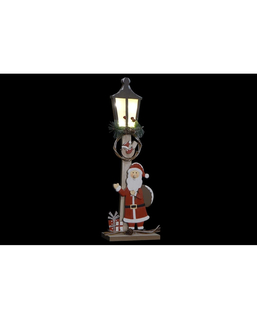 LED-lykta DKD Home Decor Tomte Trä MDF (15 x 7 x 45 cm) (2 pcs)