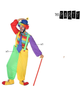 Maskeraddräkt vuxna Multicolour (3 pcs) Clown