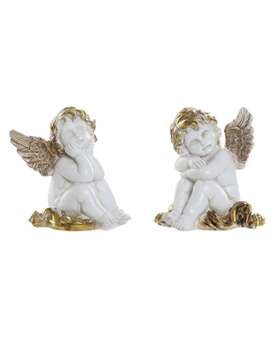 Julgranskula DKD Home Decor Harts Ängel (8.5 x 7.5 x 10 cm) (2 pcs)