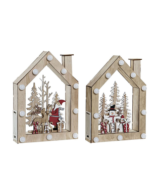 Julgranskula DKD Home Decor Trä Tomte (2 pcs) (15.5 x 4 x 22 cm)