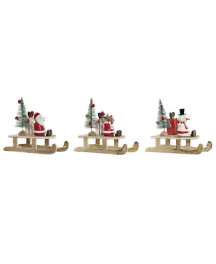 Julgranskula DKD Home Decor Trä Tomte (14 x 6 x 13 cm) (3 pcs)