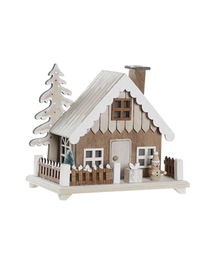 Julgranskula DKD Home Decor Trä Hus (19 x 12 x 16 cm)