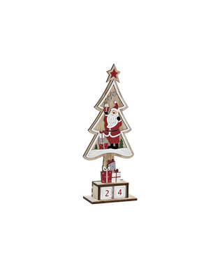 Träkalender DKD Home Decor Jul Tomte (11 x 5 x 28 cm)