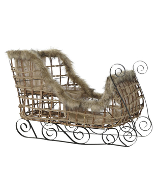 Släde DKD Home Decor Jute Metall Rattan (90 x 46 x 62 cm)