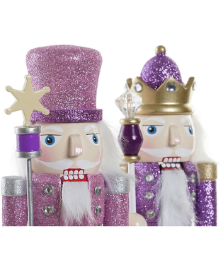 Nötknäppare DKD Home Decor Trä Glitter (8 x 6 x 25 cm) (2 pcs)