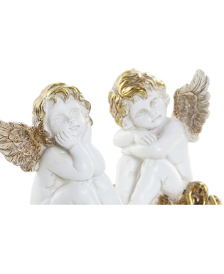 Julgranskula DKD Home Decor Harts Ängel (8.5 x 7.5 x 10 cm) (2 pcs)