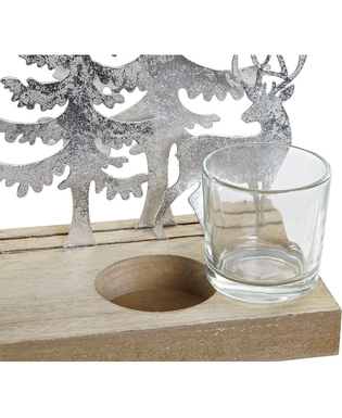 Jul-ljusstake DKD Home Decor Träd Metall Trä (13.5 x 10 x 22 cm) (2 pcs)