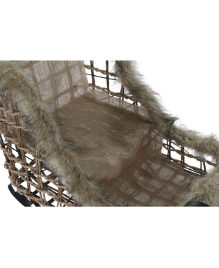 Släde DKD Home Decor Jute Metall Rattan (90 x 46 x 62 cm)