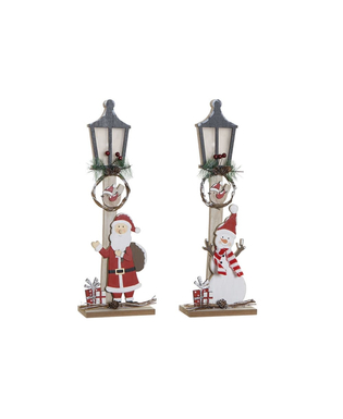 LED-lykta DKD Home Decor Tomte Trä MDF (15 x 7 x 45 cm) (2 pcs)