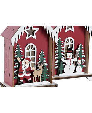 Julgranskula DKD Home Decor Trä (2 pcs) (9.5 x 5.5 x 16 cm)