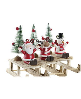 Julgranskula DKD Home Decor Trä Tomte (14 x 6 x 13 cm) (3 pcs)