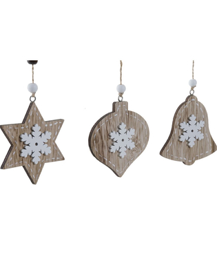 Julgranskula DKD Home Decor Trä Snöre (3 pcs) (8 x 2 x 33 cm)