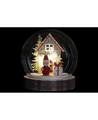 Julgranskula DKD Home Decor Trä Glas Tomte (3 pcs) (10 x 10 x 11 cm)