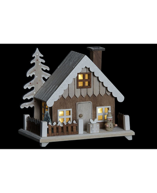 Julgranskula DKD Home Decor Trä Hus (19 x 12 x 16 cm)