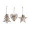 Julgranskula DKD Home Decor Träd Trä (11 x 1 x 11 cm) (3 pcs)