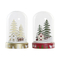 Julgranskula DKD Home Decor Hus Snöfall Glas (2 pcs) (11 x 11 x 17 cm)