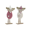 Julgranskula DKD Home Decor Polyester Ylle Trä MDF Ren (2 pcs) (12 x 5 x 23 cm)