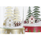 Julgranskula DKD Home Decor Hus Snöfall Glas (2 pcs) (11 x 11 x 17 cm)